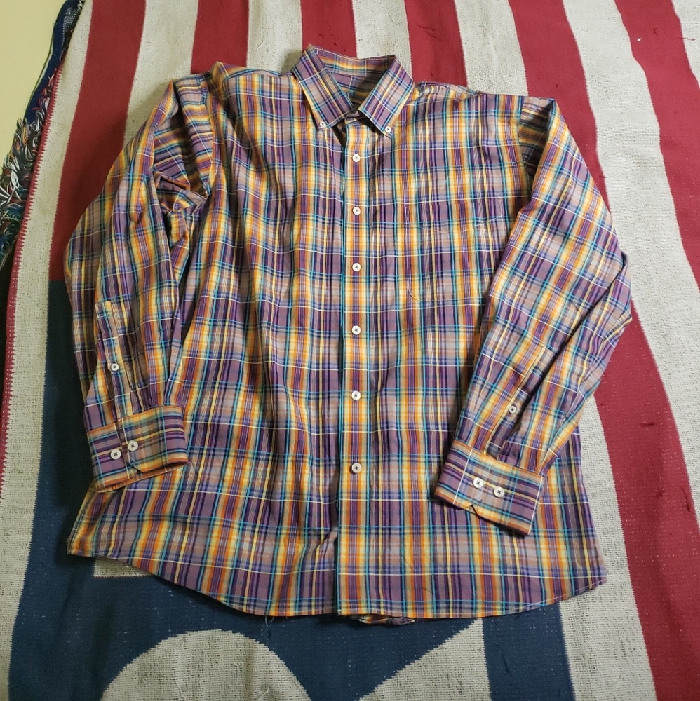 Alan Flusser Plaid Shirt XL